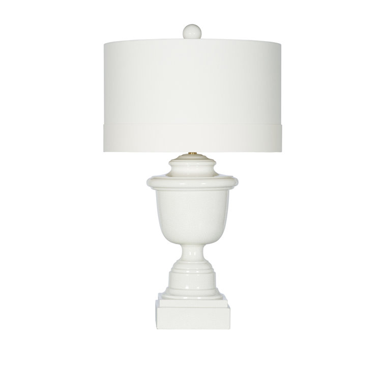 San Simeon Cream Ceramic Table Lamp with Linen Shade