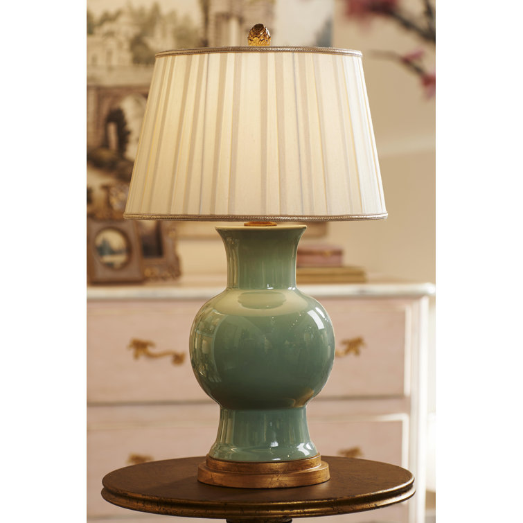 Juliette Celadon Ceramic Table Lamp with Empire Shade