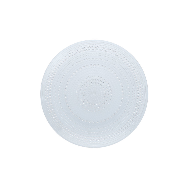 Handcrafted Clear Glass Round Dinner Plate with Beaded Detailing