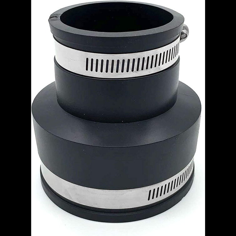 Black Flexible PVC Rubber Coupling with Stainless Steel Clamps
