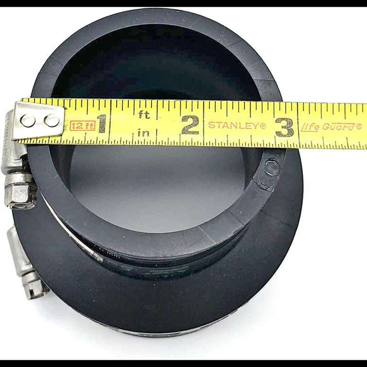 Black Flexible PVC Rubber Coupling with Stainless Steel Clamps