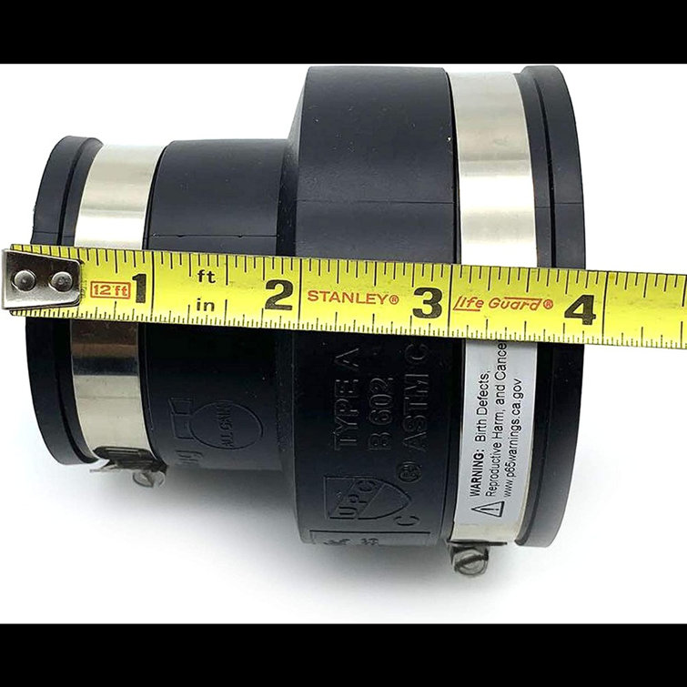 Black Flexible PVC Rubber Coupling with Stainless Steel Clamps
