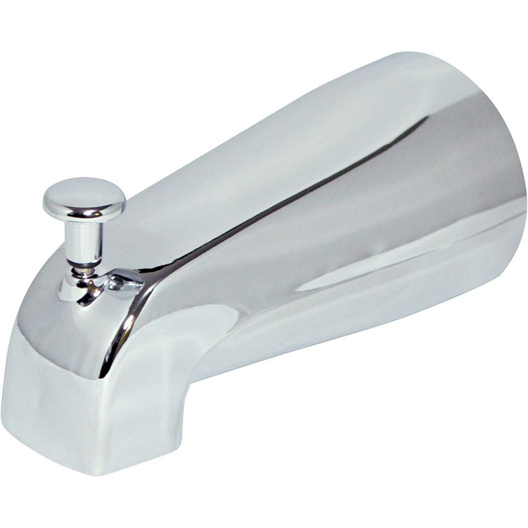 Polished Chrome Wall Mounted Bathtub and Shower Spout with Diverter