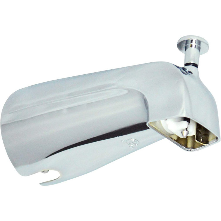 Polished Chrome Wall Mounted Bathtub and Shower Spout with Diverter