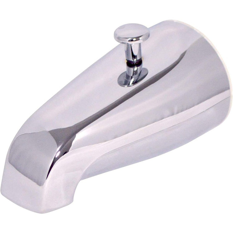 Polished Chrome Wall Mount Tub Spout with Diverter