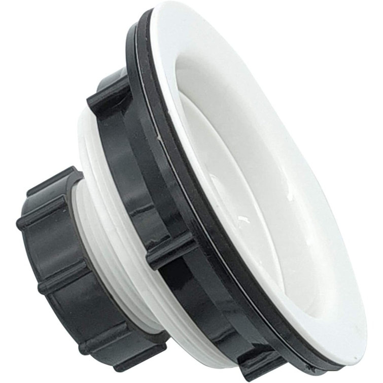 White ABS Plastic Kitchen Sink Basket Strainer with Rubber Stopper
