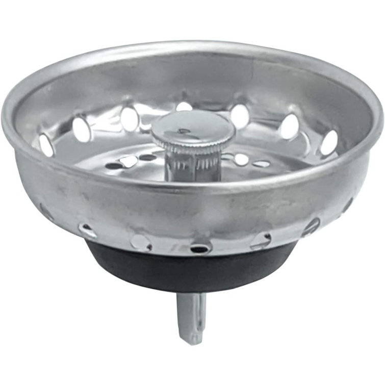 Silver Stainless Steel Rust Resistant Kitchen Sink Basket Strainer