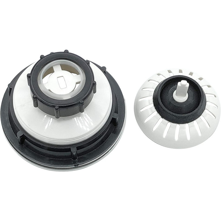 White ABS Plastic Kitchen Sink Basket Strainer with Rubber Stopper