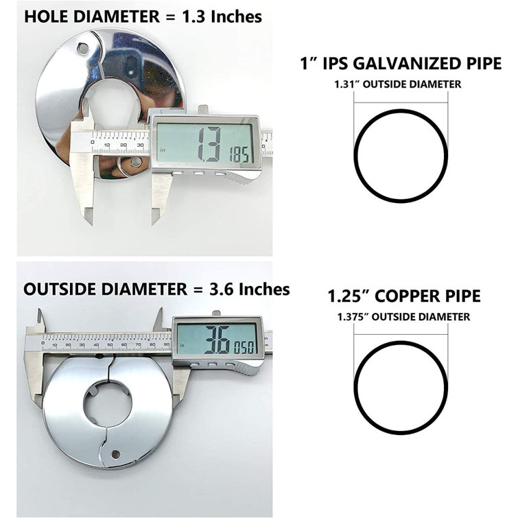 Chrome Finish Floor and Ceiling Plate Split Flange Pack of 6