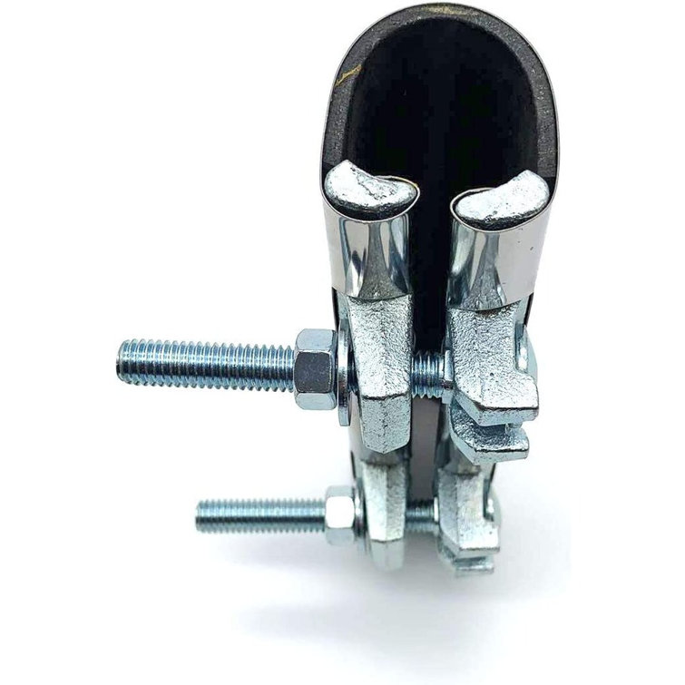 Stainless Steel Silver Pipe Repair Clamp with Two Bolts, 1-1/4 x 6 inches