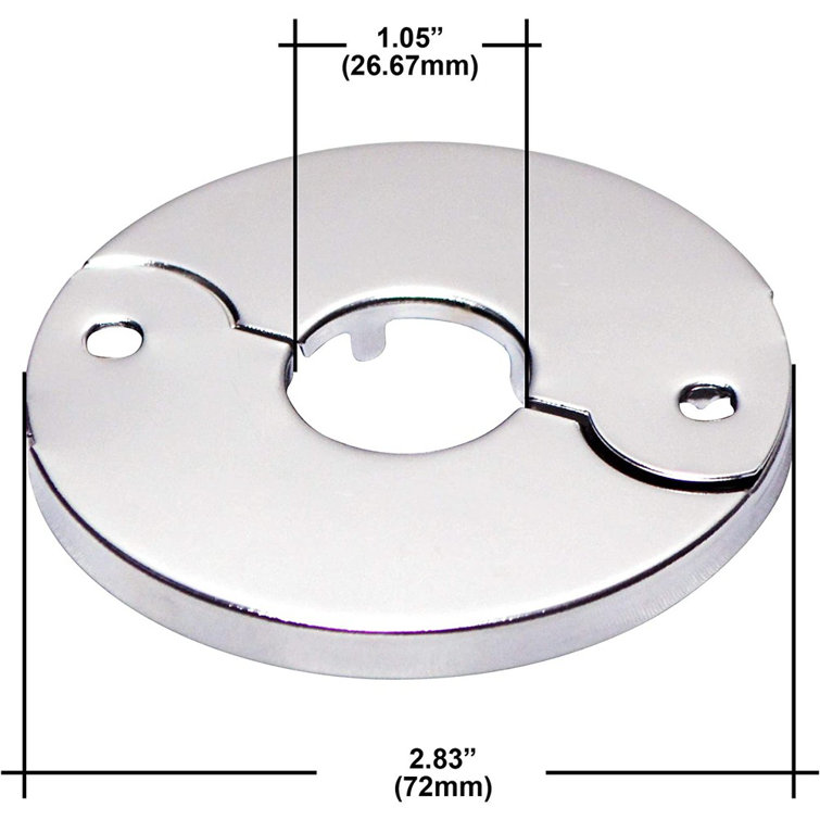 Chrome Finish Floor and Ceiling Plate Cover Split Flange Kit