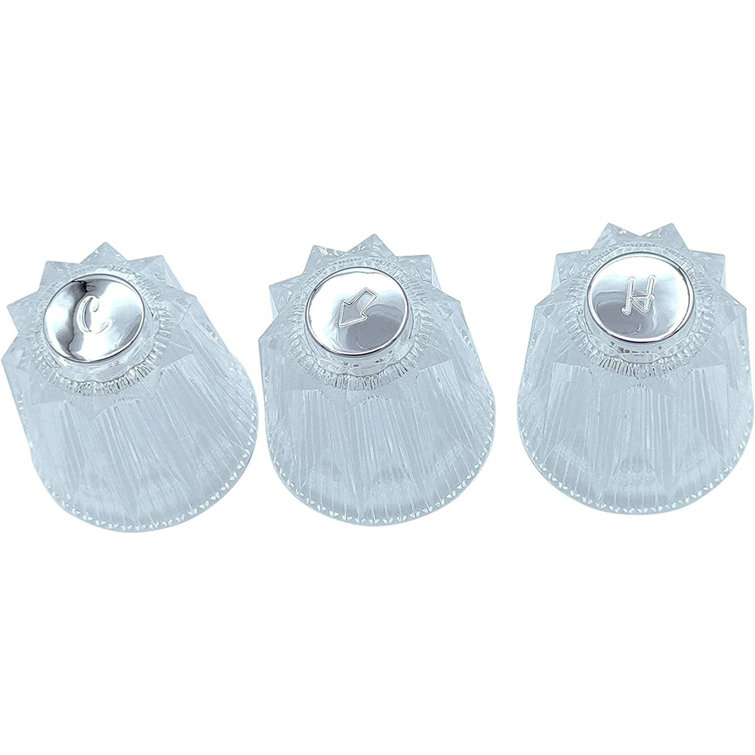 Clear Acrylic 3-Piece Shower Knob Replacement Set
