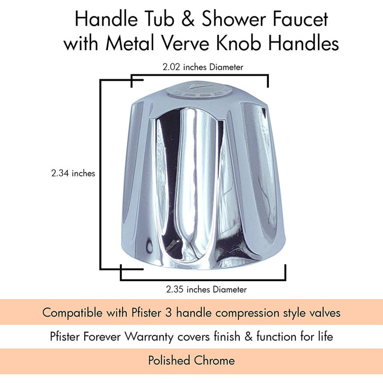 Polished Chrome Tub and Shower Faucet Replacement Kit