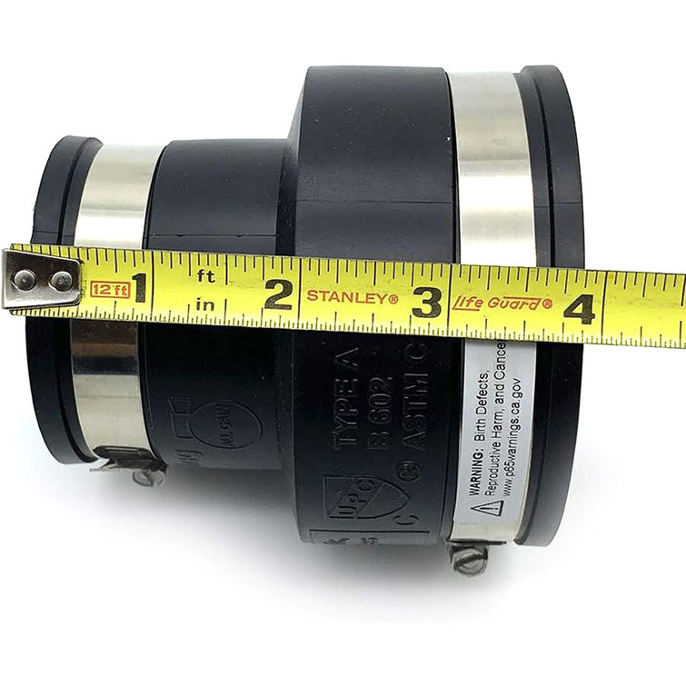 Black Flexible PVC Rubber Coupling with Stainless Steel Clamps