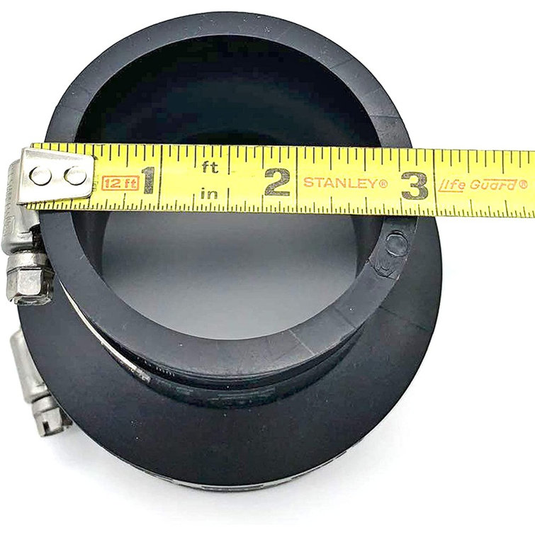 Black Flexible PVC Rubber Coupling with Stainless Steel Clamps