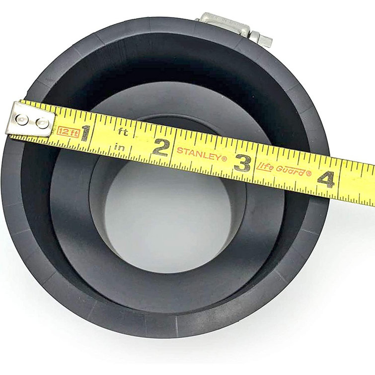 Black Flexible PVC Rubber Coupling with Stainless Steel Clamps