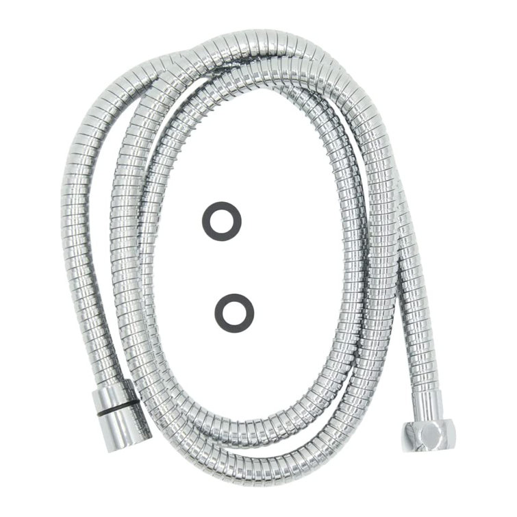 Polished Chrome Square Handheld Shower Head with Hose