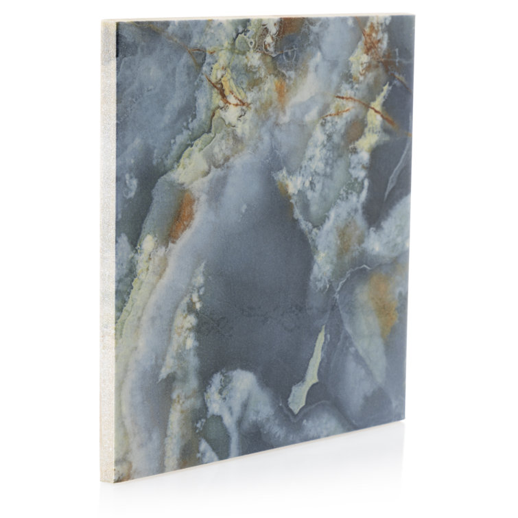 6" x 6" Glossy Blue and Gray Porcelain Pool Tile