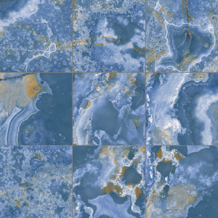 6" x 6" Cross Seas Blue Glossy Porcelain Pool Tile