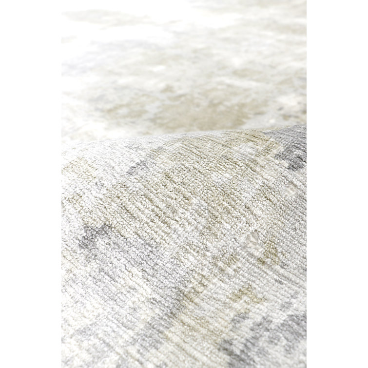 Beverly Handmade Gray Abstract Silk-Viscose Rug 12' x 15'