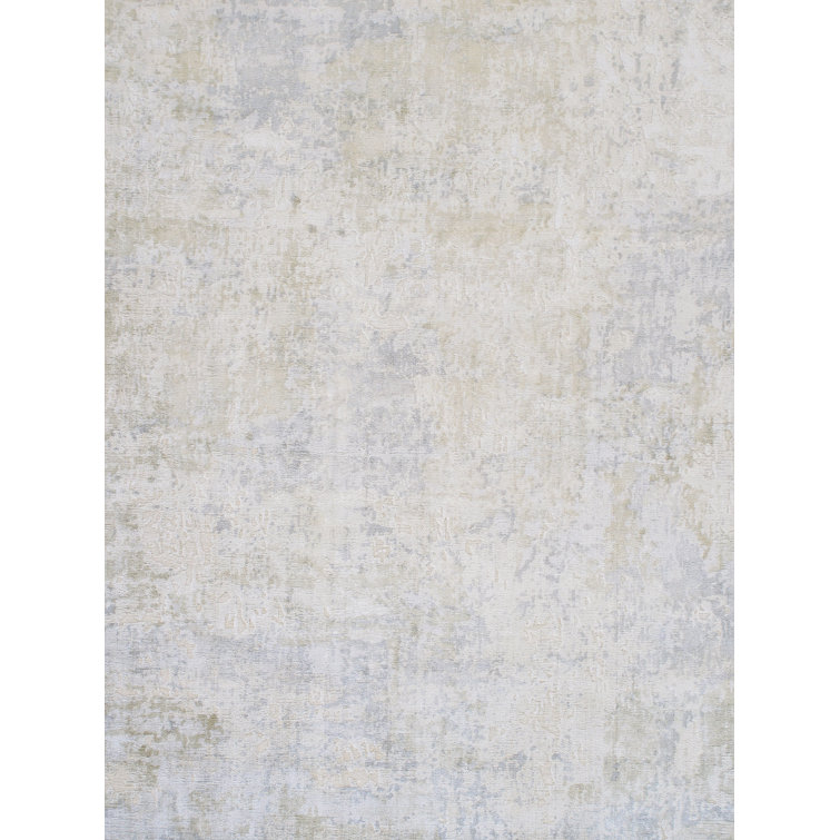Beverly Handmade Gray Abstract Silk-Viscose Rug 12' x 15'