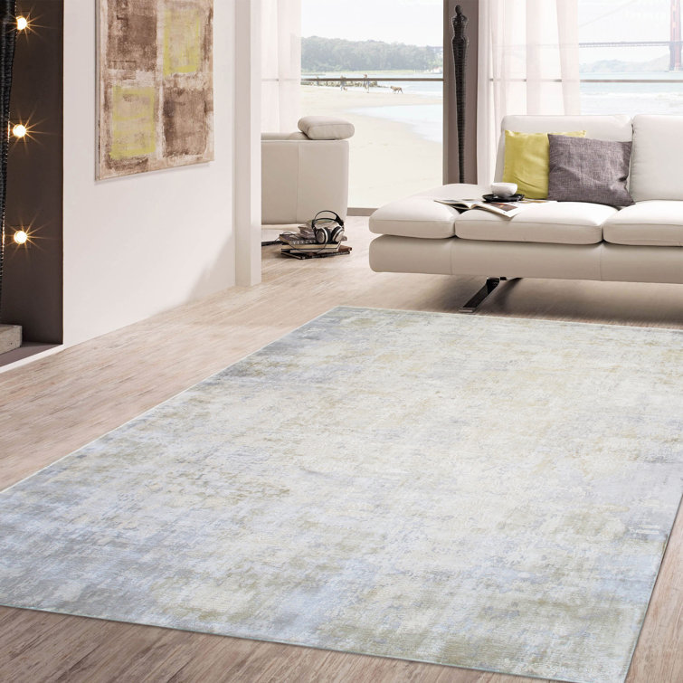 Beverly Handmade Gray Abstract Silk-Viscose Rug 12' x 15'