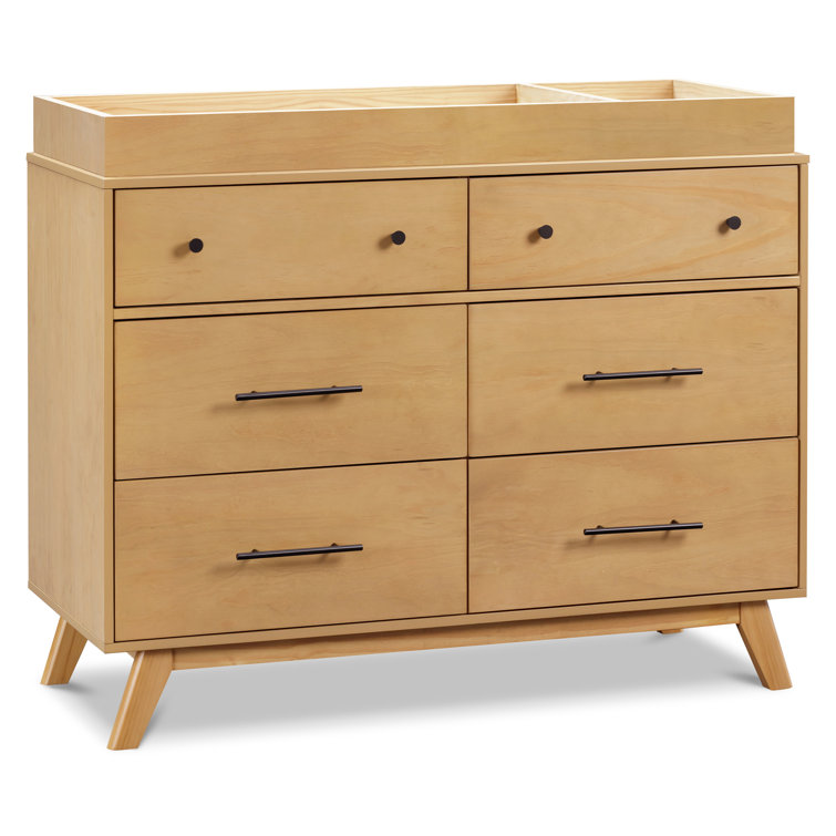 Otto Honey 6-Drawer Double Dresser with Metal Hardware