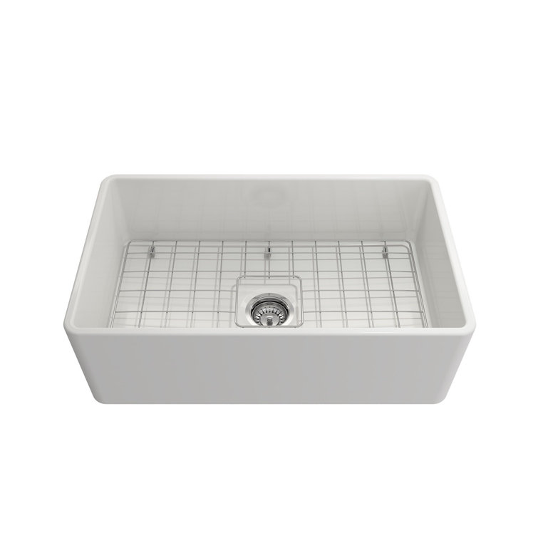30'' White Fireclay Farmhouse Apron Kitchen Sink