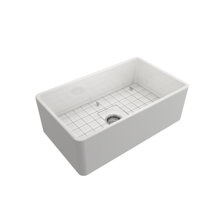 30'' White Fireclay Farmhouse Apron Kitchen Sink