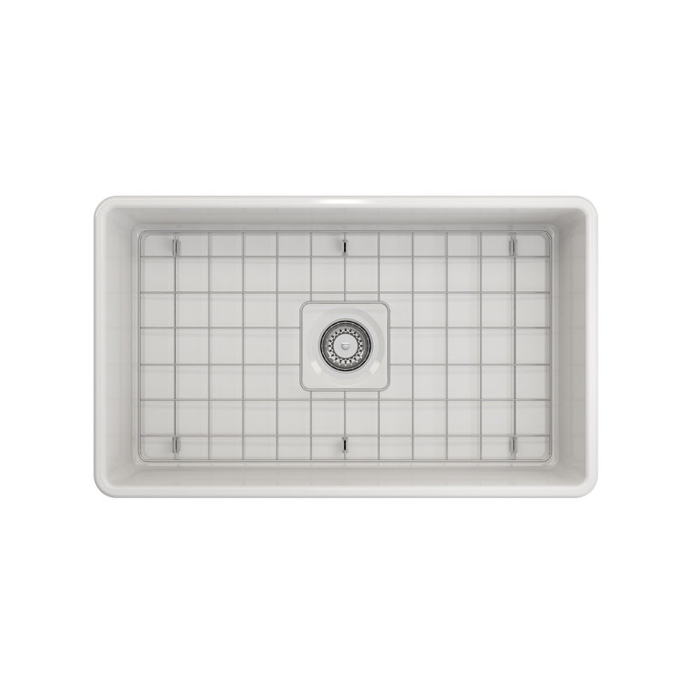30'' White Fireclay Farmhouse Apron Kitchen Sink
