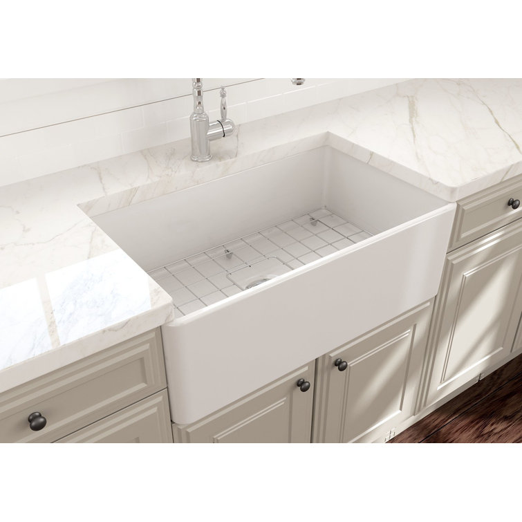 30'' White Fireclay Farmhouse Apron Kitchen Sink