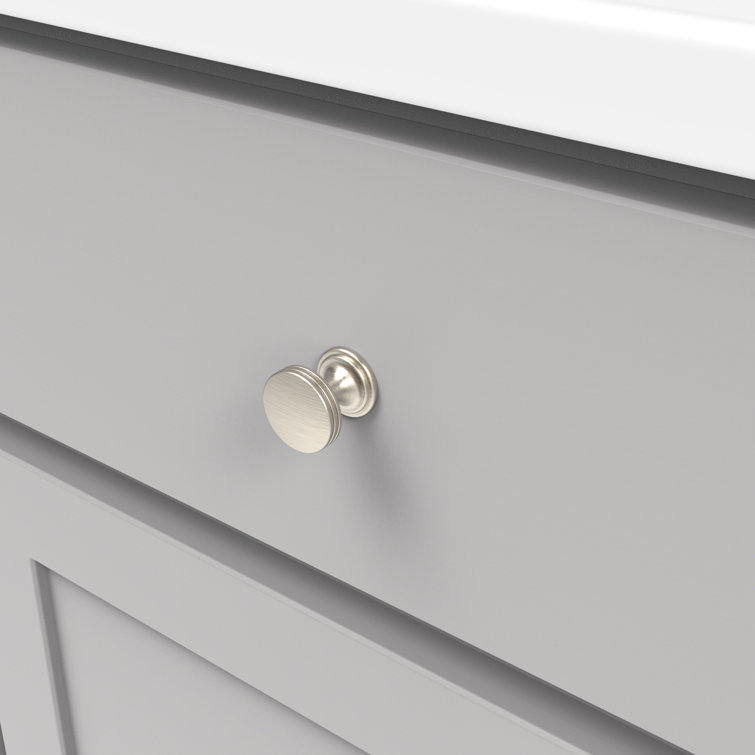 Satin Nickel Round Retro Cabinet Knob 1-3/8 Inch