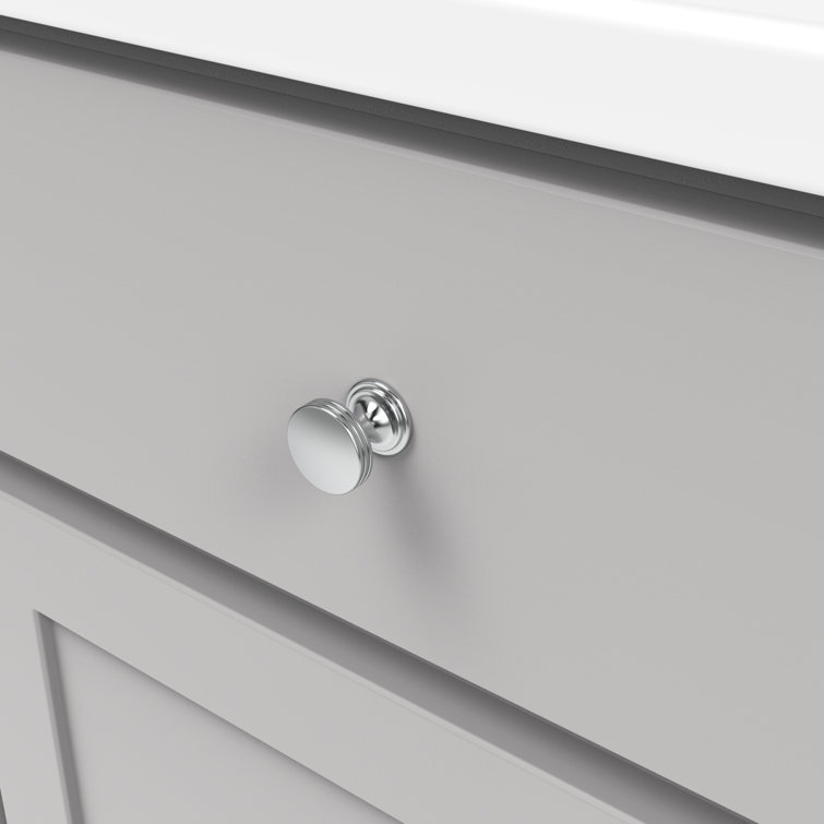 Chrome 1-3/8 Inch Round Modern Cabinet Knob