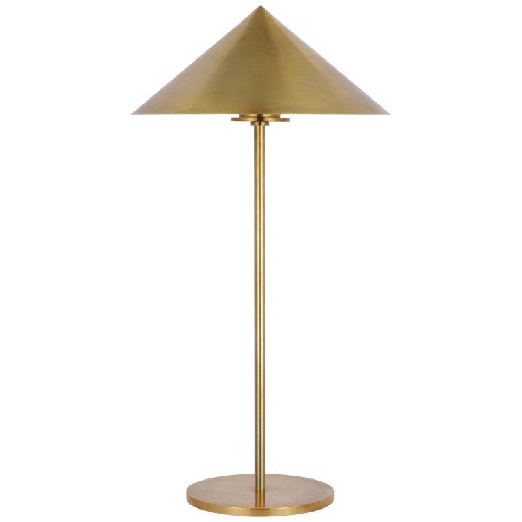 Hand-Rubbed Antique Brass Cone Shade Table Lamp
