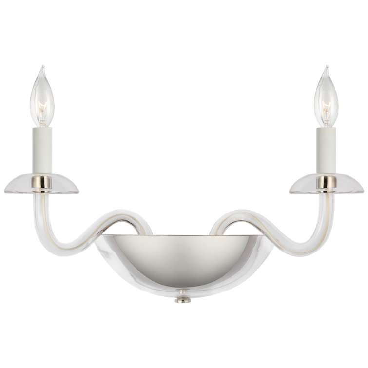 Brigitte Elegance Dimmable Double Sconce in Polished Nickel