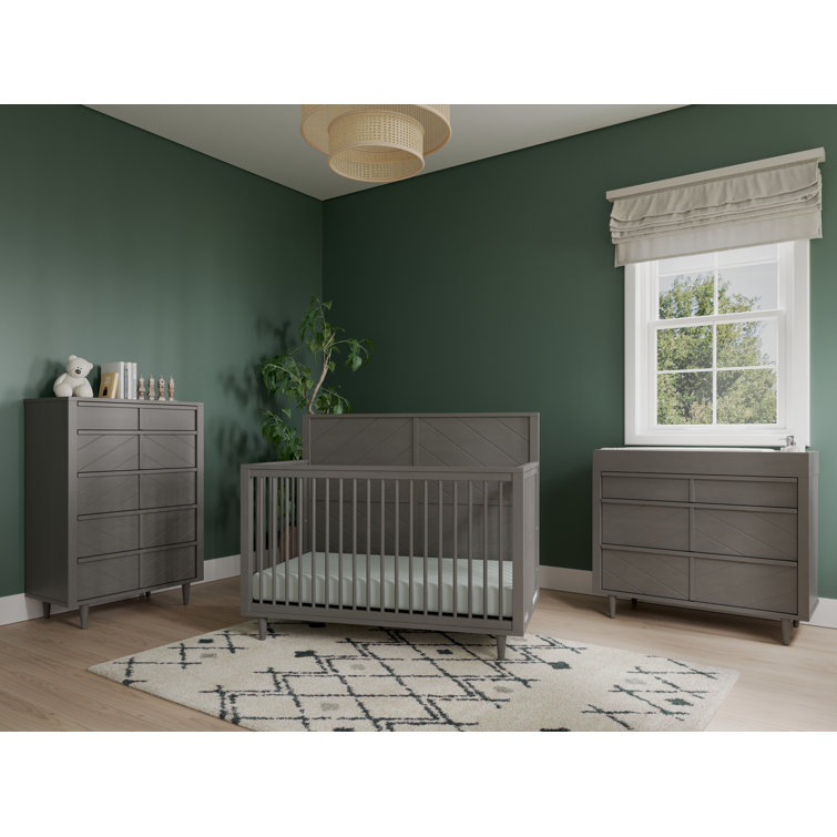 Lunar Gray Pine 5-Drawer Nursery Chest