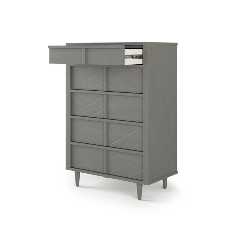 Lunar Gray Pine 5-Drawer Nursery Chest