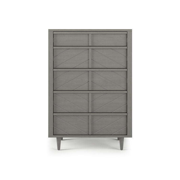 Lunar Gray Pine 5-Drawer Nursery Chest