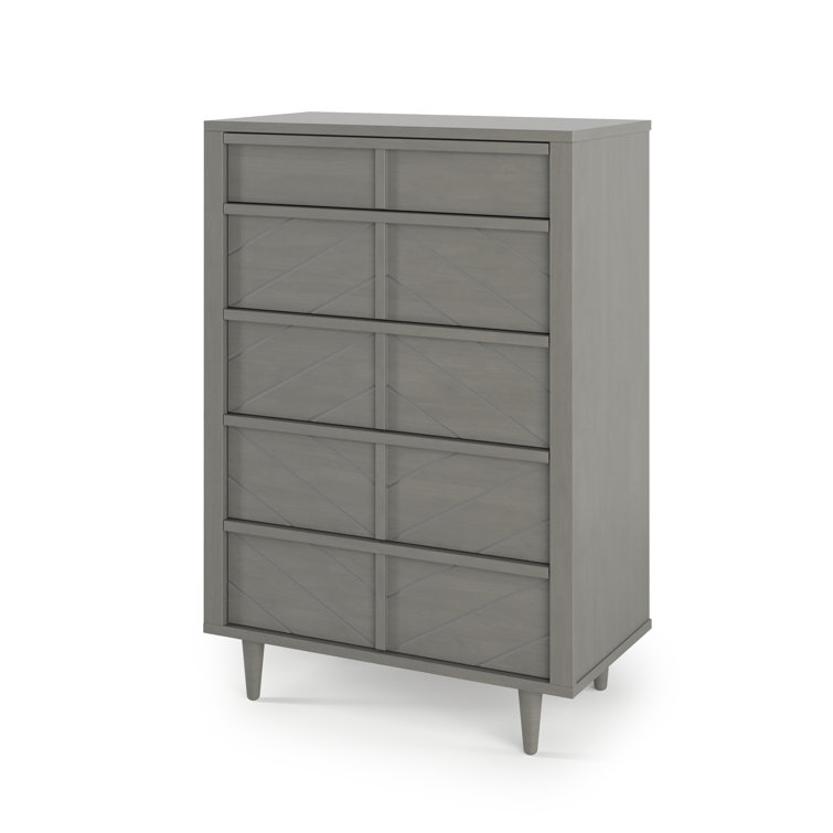 Lunar Gray Pine 5-Drawer Nursery Chest