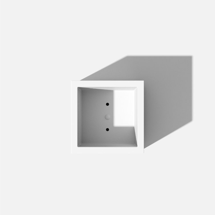 White 18" Square Modern Plastic Planter