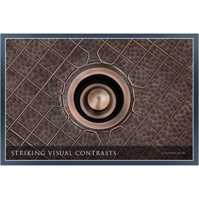 Luxury 33-Inch Hammered Copper Farmhouse Sink with Accessories