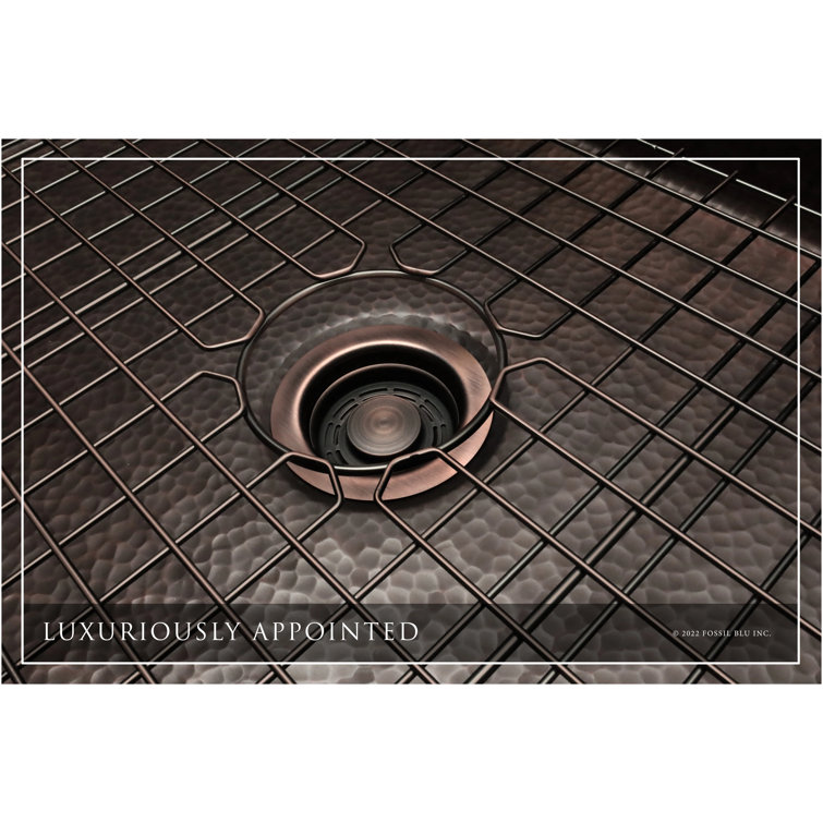 Luxury 33-Inch Hammered Copper Farmhouse Sink with Accessories