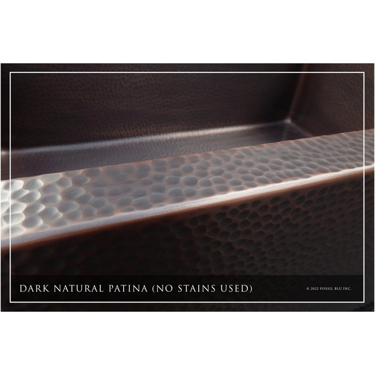 Luxury 33-Inch Hammered Copper Farmhouse Sink with Accessories