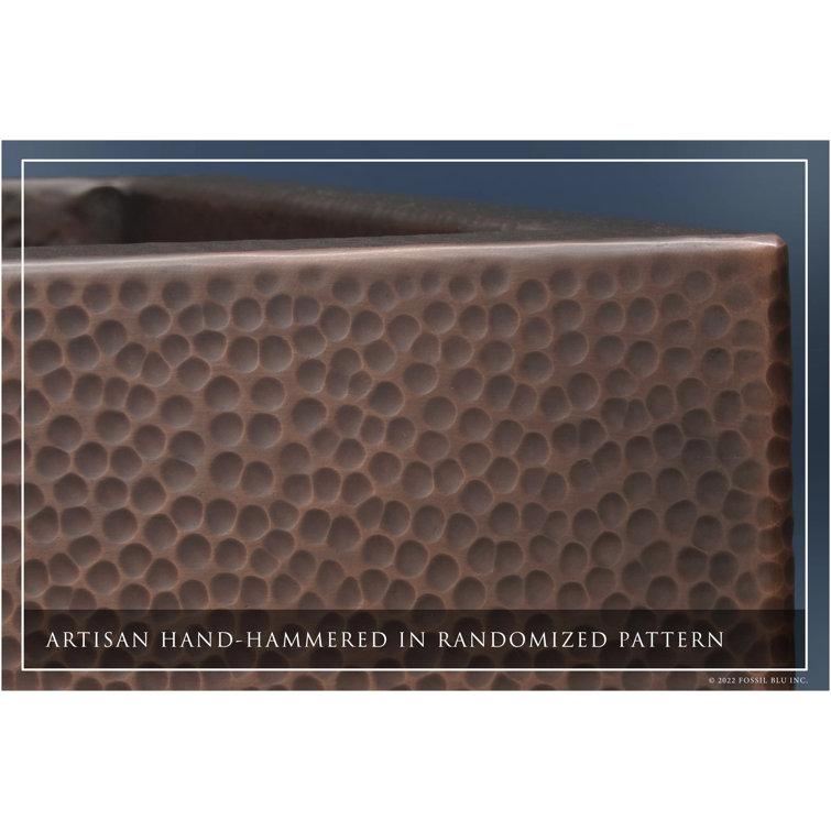 Luxury 33-Inch Hammered Copper Farmhouse Sink with Accessories