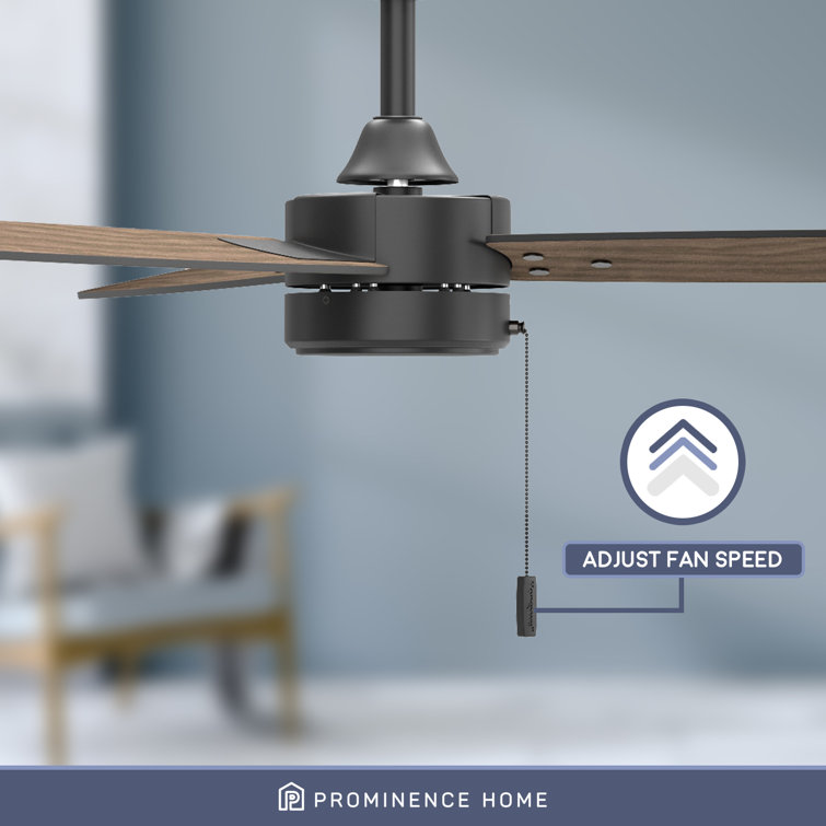 Journal Matte Black 52-Inch Ceiling Fan with Reversible Ebony and Teak Blades