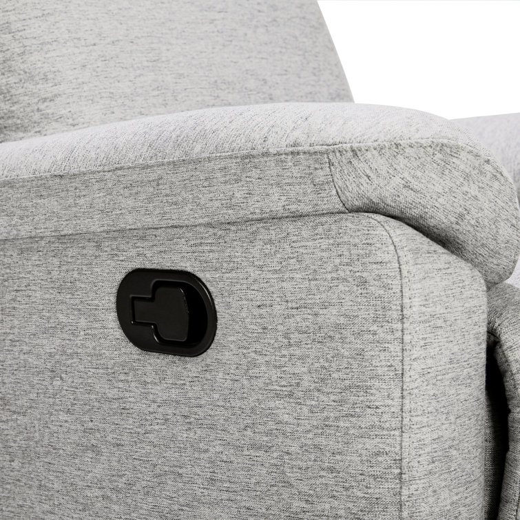 Frost Grey Swivel Recliner with Wood Base