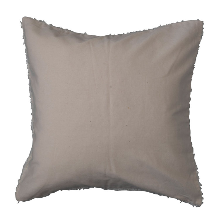 Ivory Embroidered Cotton Blend Square Throw Pillow Set