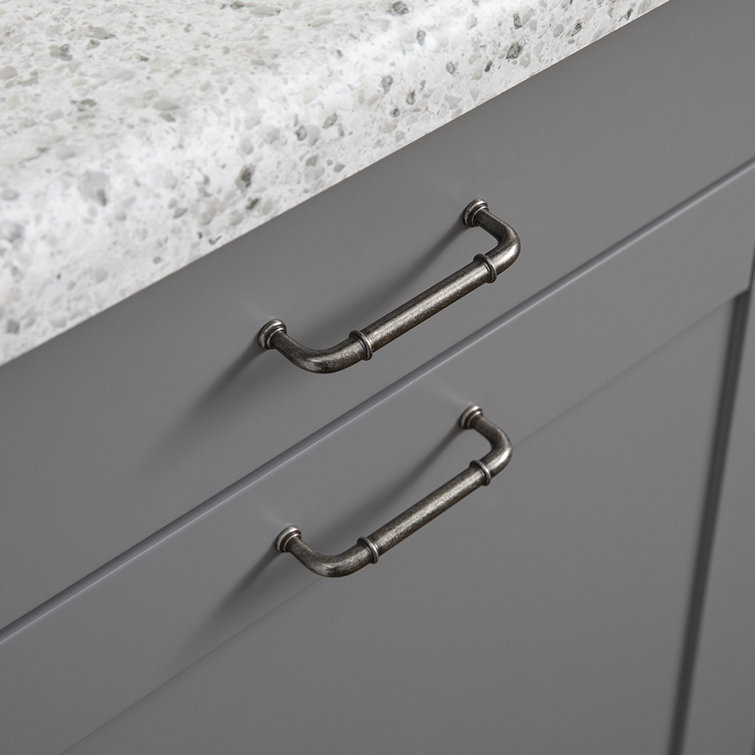 Cottage Black Nickel Rectangular Cabinet Pulls with Mounting Hardware