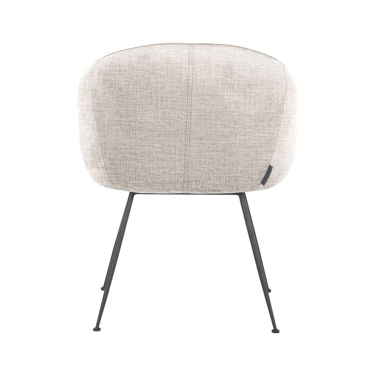 Avanti Light Gray Upholstered Arm Chair with Black Metal Legs