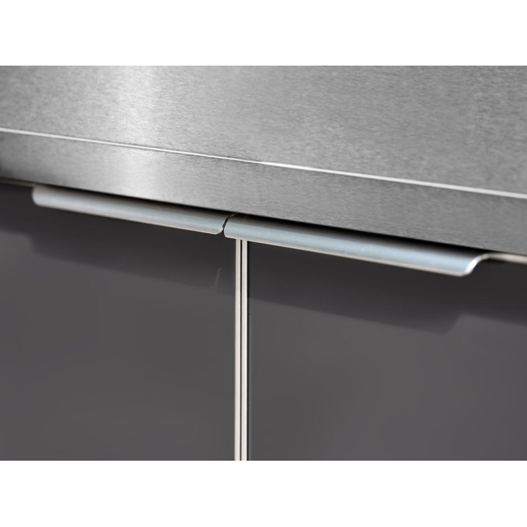 Slate Gray Aluminum Modular Outdoor Kitchen with Stainless Steel Countertop